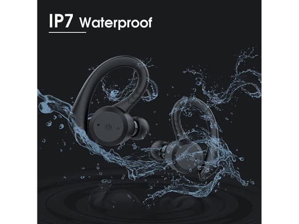 Vattentäta Bluetooth High Definition Stereo Hörlurar Svart