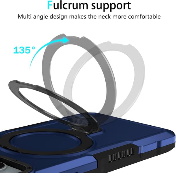 Puhelinkotelo - iPhone 15 - Iskunkestävä - Piilotettu pidike - Sininen