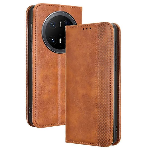 För Huawei Mate 70 Pro Plus(+)/70 Pro Läderfodral Plånboksställ Retro Textur Telefonskal