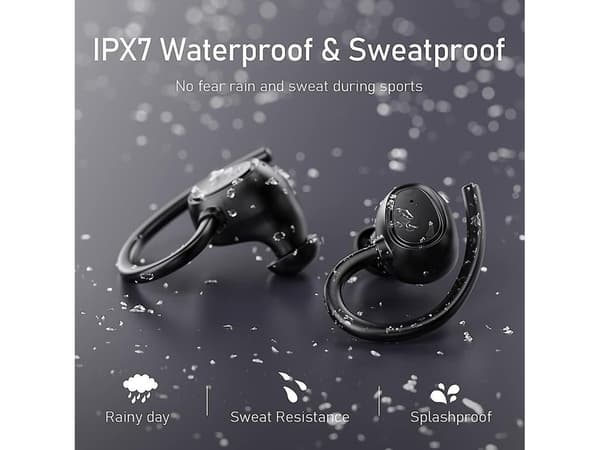 Vattentäta Bluetooth Stereo Brusreducerande Hörlurar Svart