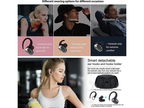 Solid Bass Trådlösa In-Ear Bluetooth Hörlurar Vit