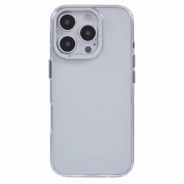 För iPhone 16 Pro Max Skal TPU+PC Telefon Baksida Linsskydd Strassdekorerad
