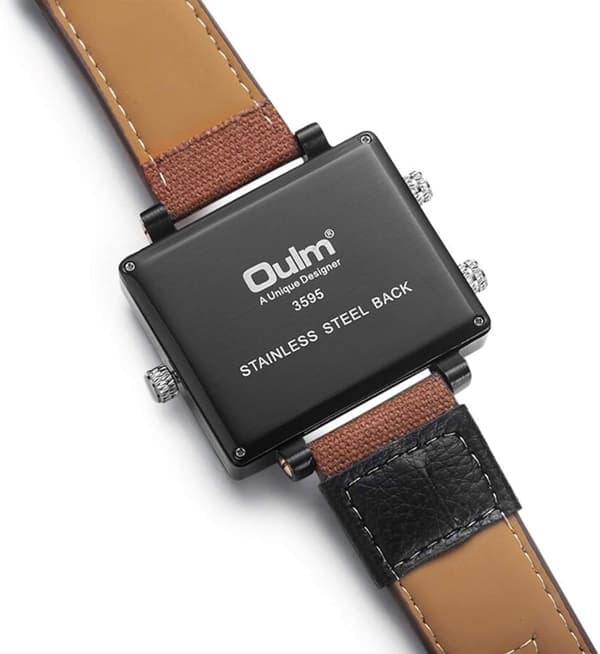 3595 Herrklocka Analog Kaffe Läderarmband 3 Sub-urtavlor