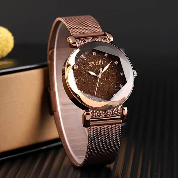 Damklockor Lyx Diamantklockor för Kvinnor Casual Kvarts Armbandsur Rostfritt Stål Enkel Stil Vattentät Eleganta Damklockor