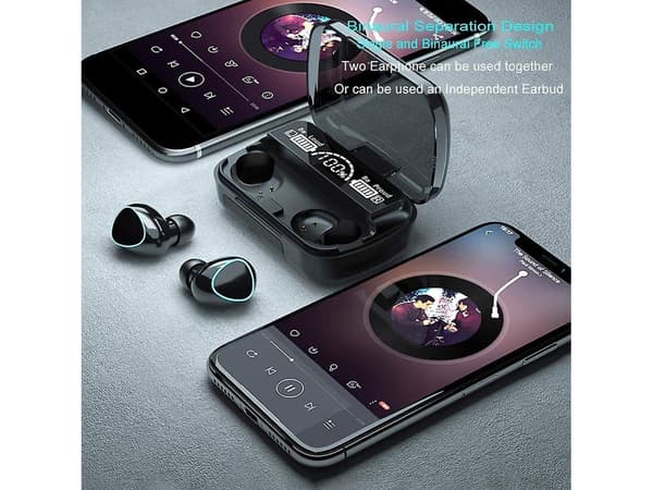 Touch Control Stereo Brusreducering True Wireless Bluetooth Hörlurar Svart