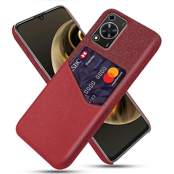 Mobilskal för Huawei Enjoy 70 med kortfack, tygtextur, läder + PC-skydd