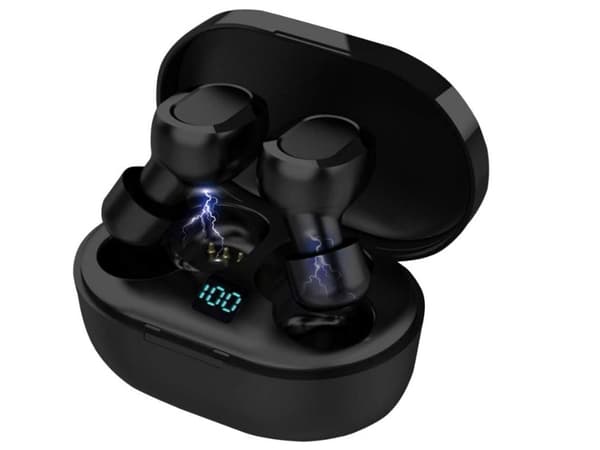 TWS Bluetooth-hörlurar med brusreducering, svarta
