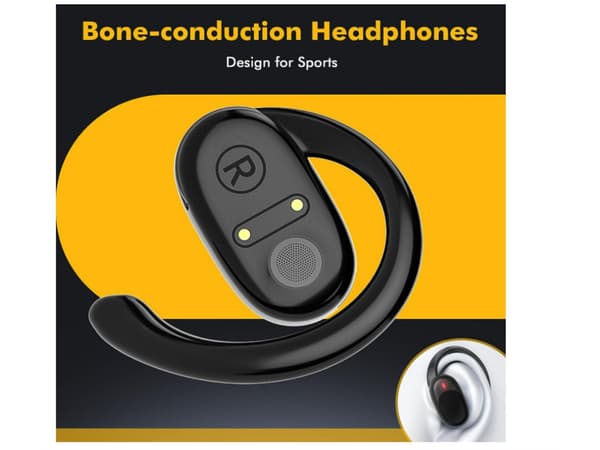 Icke-benledande Over Ear Hook Bluetooth Hörlurar Svart