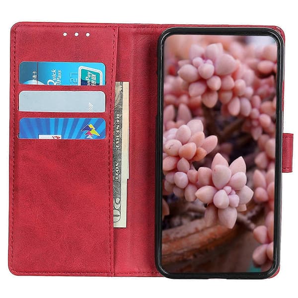 Læder Wallet Stand Case til Honor X7b 4G/Play 50 Plus 5G Kohud Tekstur