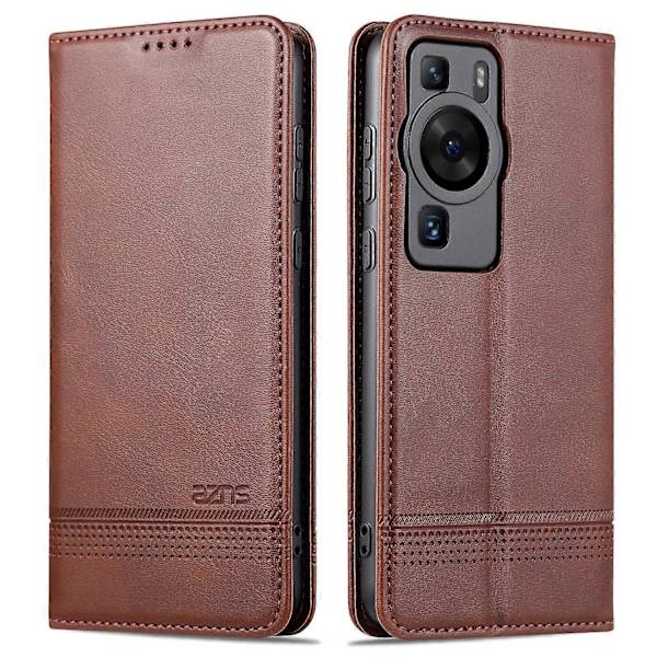 För Huawei P60/P60 Pro PU Läder Telefonfodral Plånboksställ Repskydd Smartphone Skal