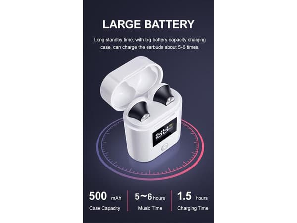 Bluetooth-hörlurar utan standby-tid, rosa
