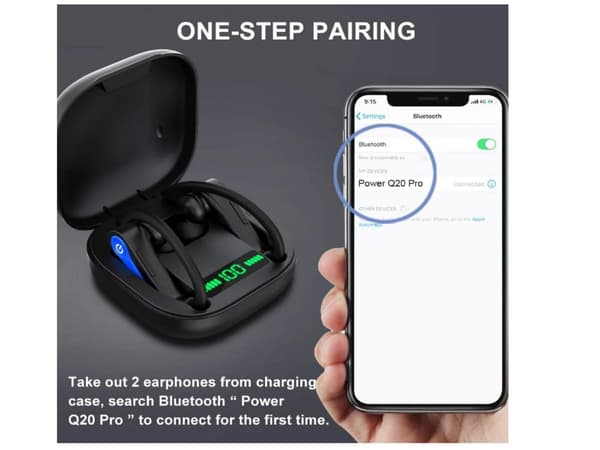 Brusreducerande Bluetooth-hörlurar med bas, svarta