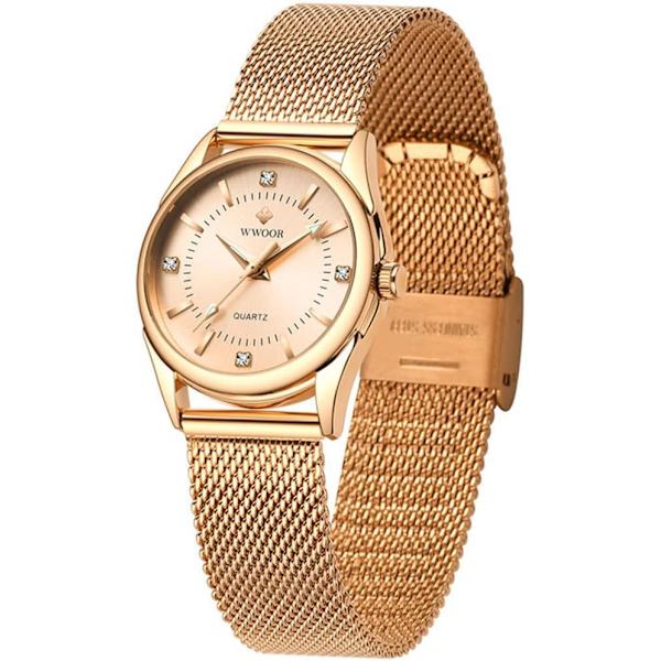 Damklocka Klassiskt Armband Rostfritt Stål Mesh Minimalistisk Enkel Slim Tunn Casual Klänning Vattentät Quartz Analog Klocka Dam Kvinnliga Armbandsur