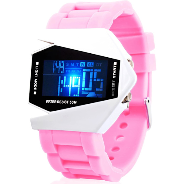 Kreativ LED-klocka för män, flygplansform, multifunktionell klocka för män, datum, silikonarmband, vattentät, avslappnad unisexarmbandsur