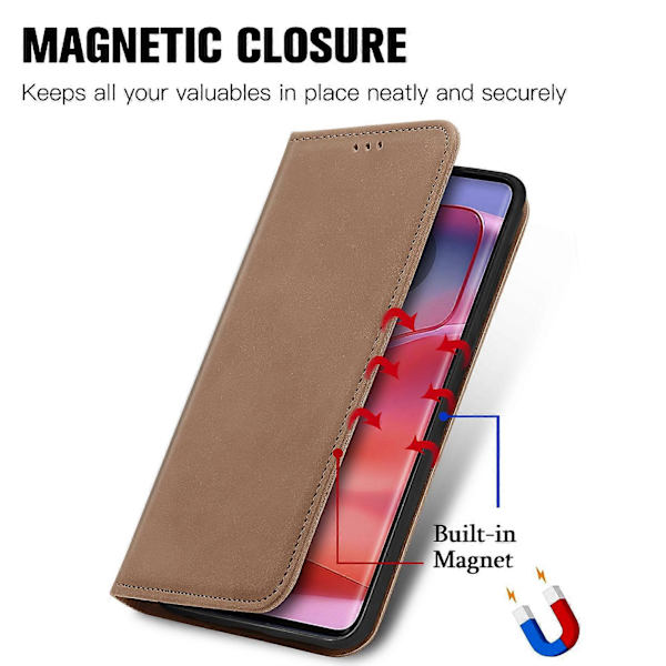 För Motorola Edge 50 Pro 5G Mobilskal Skin-Touch Kortfack PU Läder Folio Flipfodral