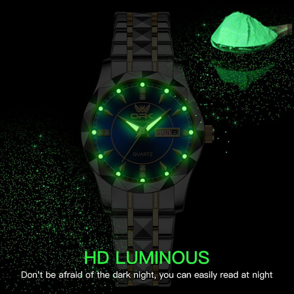 Businessklockor för kvinnor Rostfritt stål Klänning Damarmbandsur Datum Luminous Quartz Damklocka Vattentät Elegant Present för kvinnor