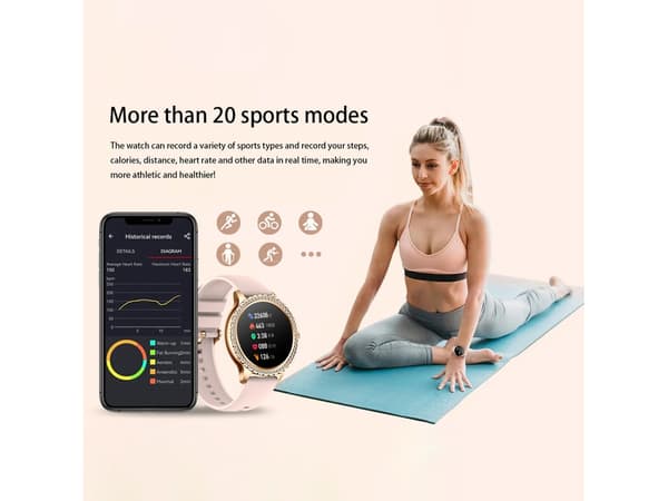 Smartwatch Bluetooth Opkald 20+ Sportstilstande Sølv