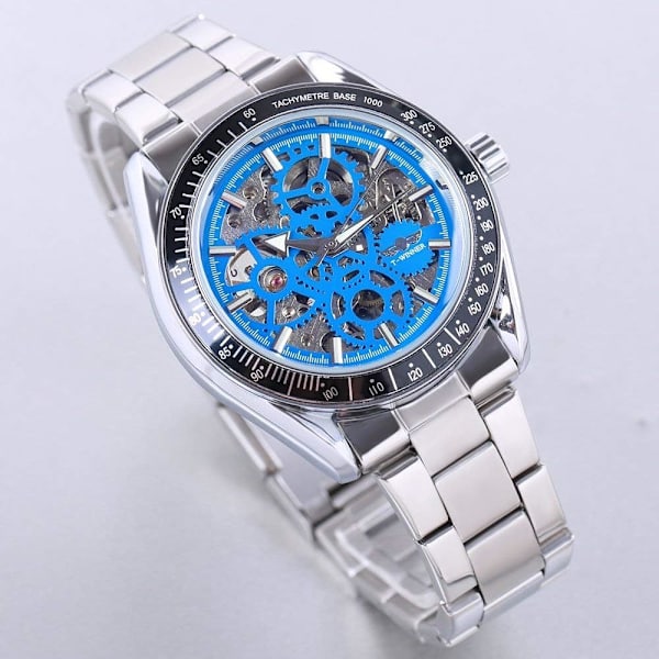 Skelettklocka Herr Automatisk Mekanisk Rostfritt Stål Sport Armbandsur Tourbillon Klocka