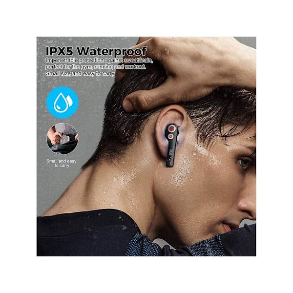 Inga Dubbla Dynamiska Element Crossover Djup Bas Bluetooth Hörlurar Svart