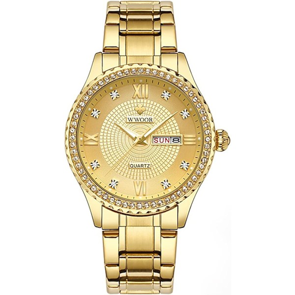 Par Klocka Diamant Kvarts Herrklocka Lysande Damklocka Datum Affärs Par Klocka Vattentät Lyx Armbandsur Analog Display