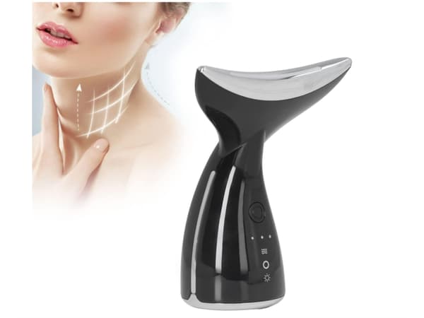 G79 Elektrisk Varmekompres Ansigtsmassager 3 LED-lys 3 Tilstande Sort