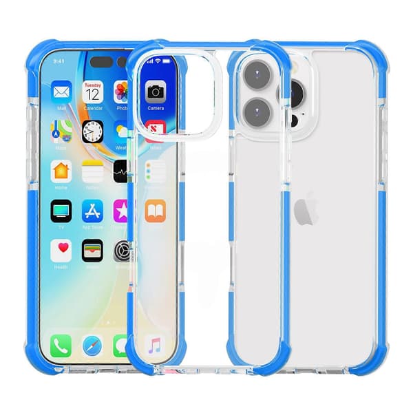 För iPhone 16 Pro TPU+TPE+PC Transparent Mobilskal
