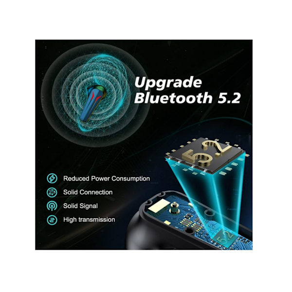 In-Ear Hörlurar Låg Latens Touchkontroll Bluetooth Svart