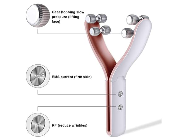 Sx-818 Ems Ansigtsmassager til fuld kropsslankning Reducerer dobbelthage, hvid