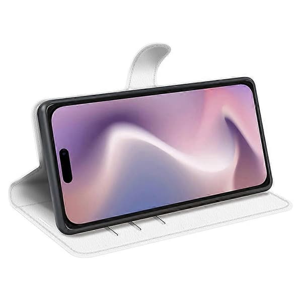 iPhone 16 Pro Max Læder Wallet Case med Lychee-tekstur til Mobiltelefon