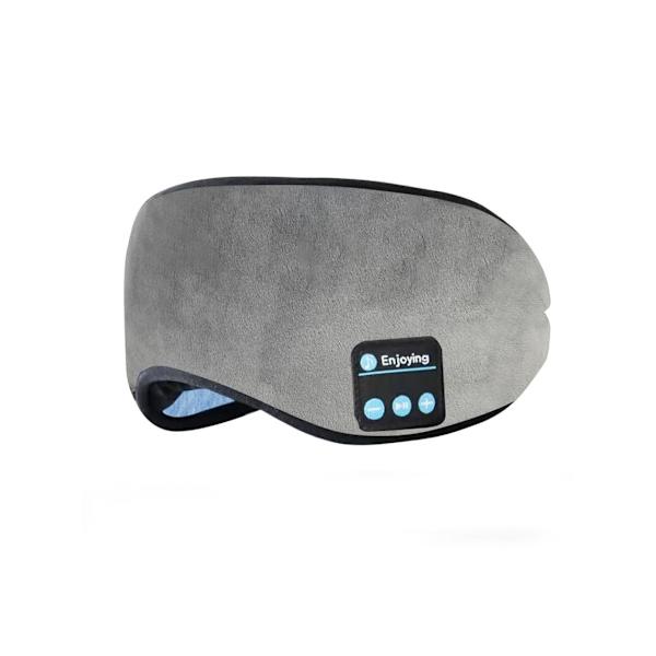 Sovmask för sidosovare med Bluetooth-hörlurar, trådlös, mörkläggande, bomull, grå