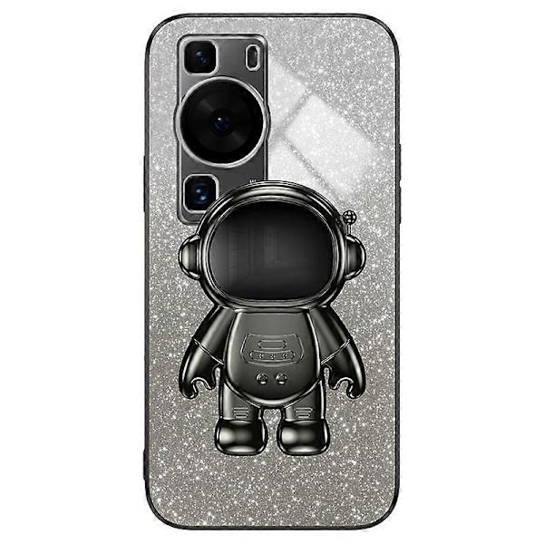 För Huawei P60 Astronaut Ställ Glitter Pulver Mobilskal PC+TPU Fodral