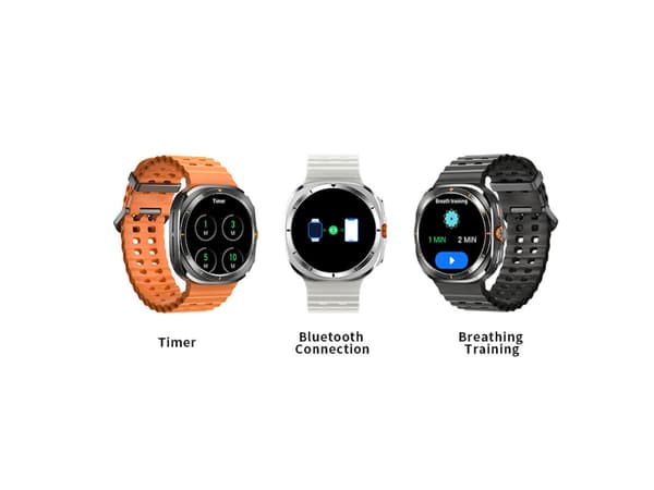 Smartwatch med Bluetooth-opkald, stemmeassistent, vejr, musik, puls, blodtryk og multisportstilstande, sort