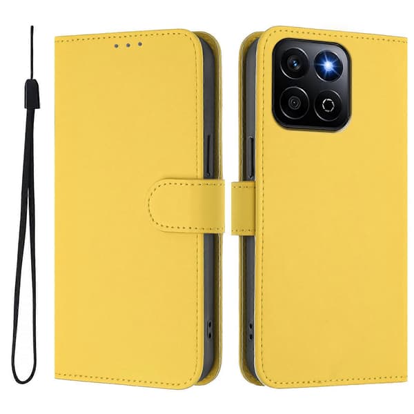 Til Honor X7c 4G/Honor 200 Smart 5G/Honor X7c 5G Solid Farve Flip Læder Wallet Case med Rem