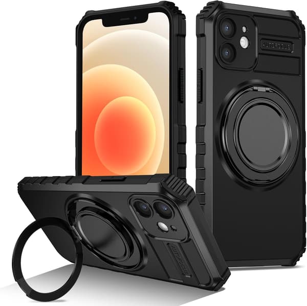 Skyddsfodral - Apple iPhone 12 Pro - 360° Roterande Magnetisk - Stötsäker Black Apple iPhone 12 Pro