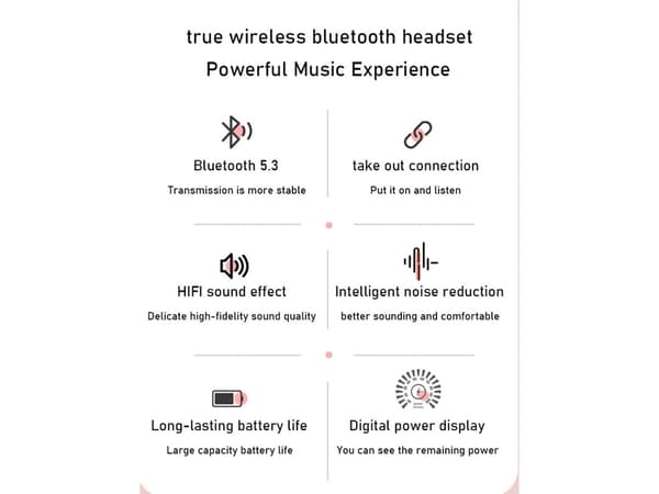 Brusreducerande Bluetooth-hörlurar Brusreducering Samtalstimmar Vit