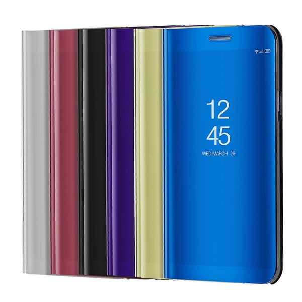 Lærveske til Huawei Mate 10 med speiloverflate og lærstativ