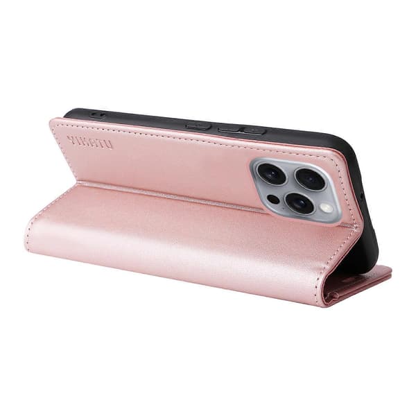 Ställfodral i PU-läder med plånbok för iPhone 16 Pro Max