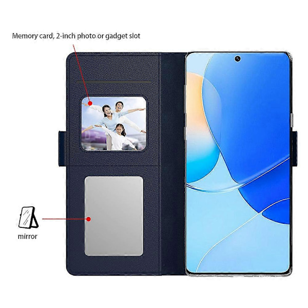 För Huawei nova 11 SE Fodral Spegelställ PU Läder Telefonskal