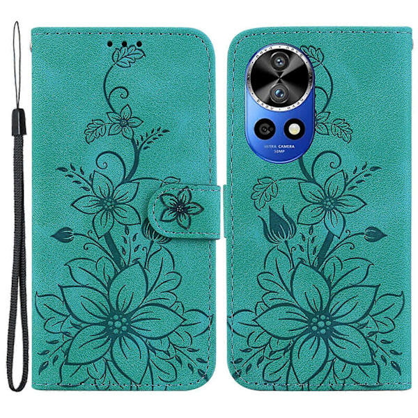 Stativfodral för Huawei nova 12 Pro 5G/ 12 Ultra 5G Lily Flower PU Läder Telefonskal