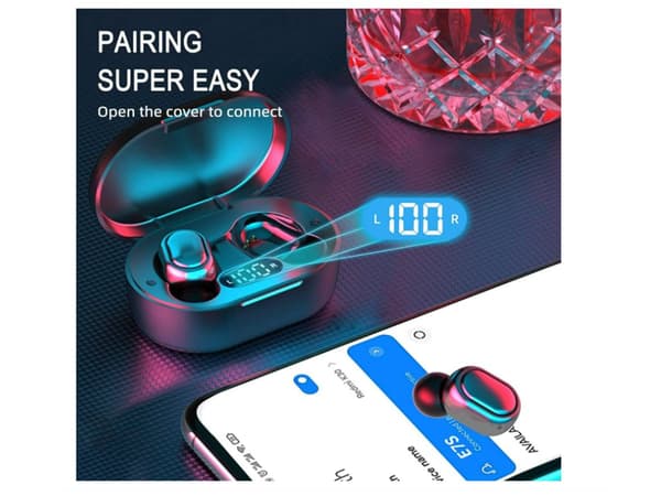 TWS Bluetooth Stereo Hörlurar Svart
