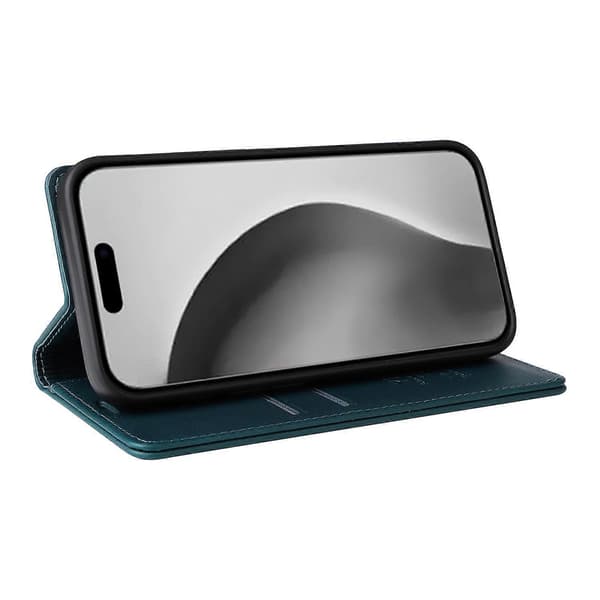 Ställfodral i PU-läder med plånbok för iPhone 16 Pro Max