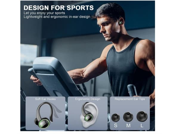 Brusreducerande Bluetooth Display Stereo Hörlurar Svart
