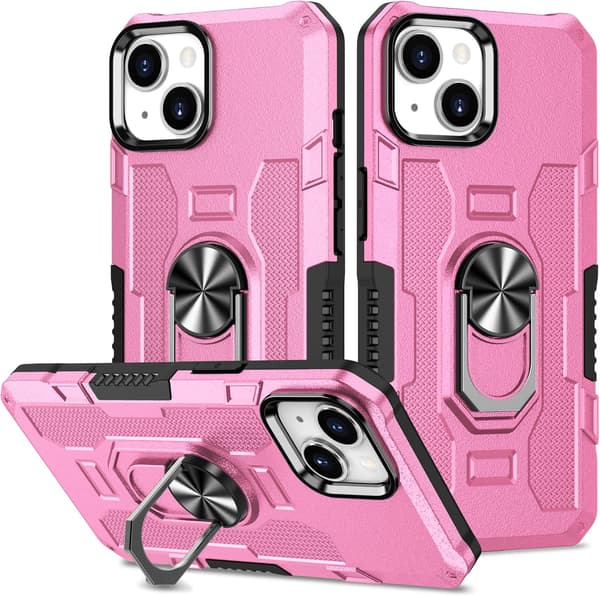 Puhelinkotelo - iPhone 15 - Sormipidike - Iskunkestävä - Pinkki