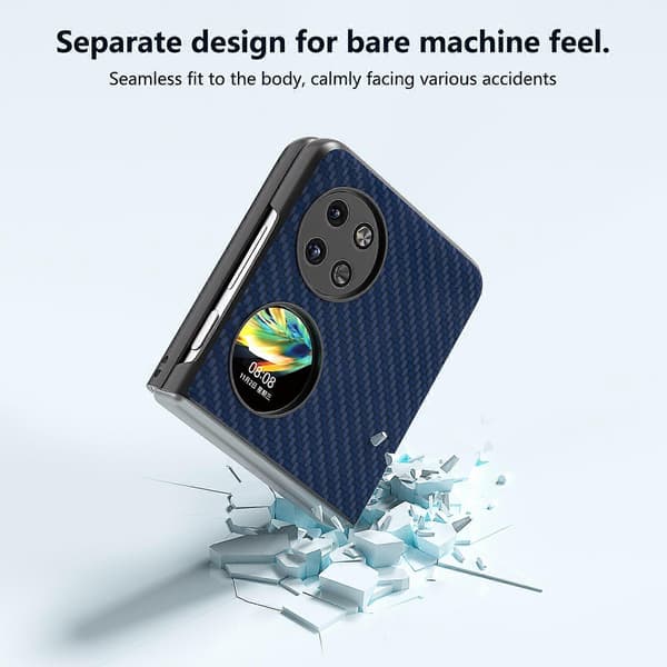 För Huawei P60 Pocket Mobilskal Kolfibertextur Anti-Rep