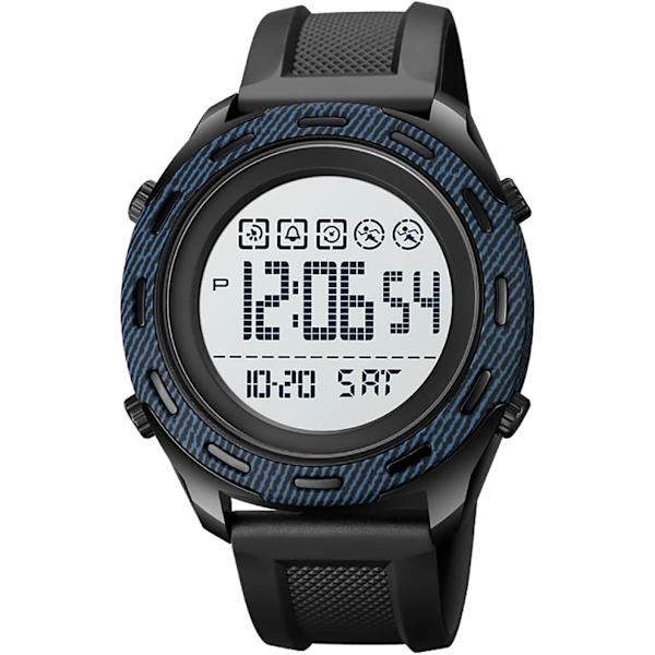 Digital Klocka för Män Sport Utomhus Multifunktionell Kalender Alarm Veckovisning Quartz Vattentät Herrarmbandsur