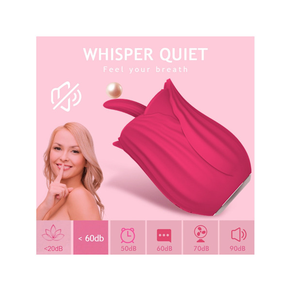 Mini Ros Tunga Slickande Vibrator för Kvinnor (Röd)