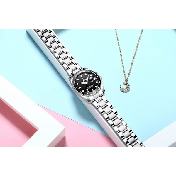 Damklocka Klassiskt Armband Rostfritt Stål Mesh Minimalistisk Enkel Slim Tunn Casual Klänning Vattentät Quartz Analog Klocka Dam Kvinnliga Armbandsur