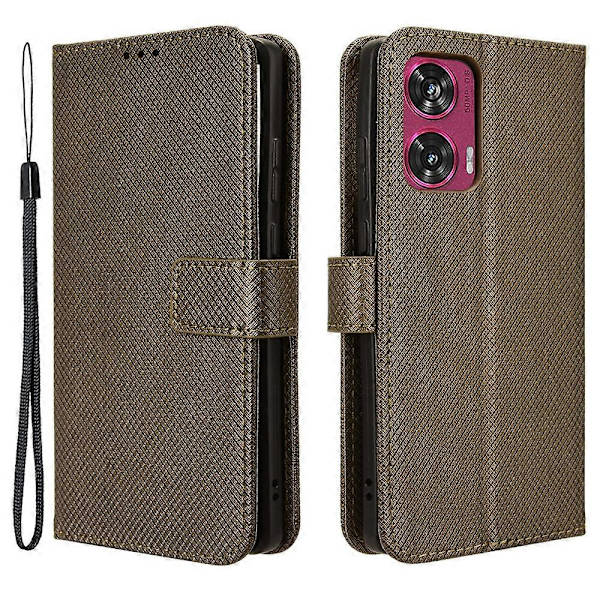 För Motorola Edge 50 Fusion 5G Fodral Flip Plånbok Diamant Textur PU Läder Telefonskal
