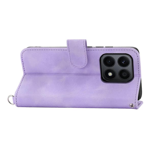 Honor X8b 4G Wallet Case med stropper og blomstermønstret læder