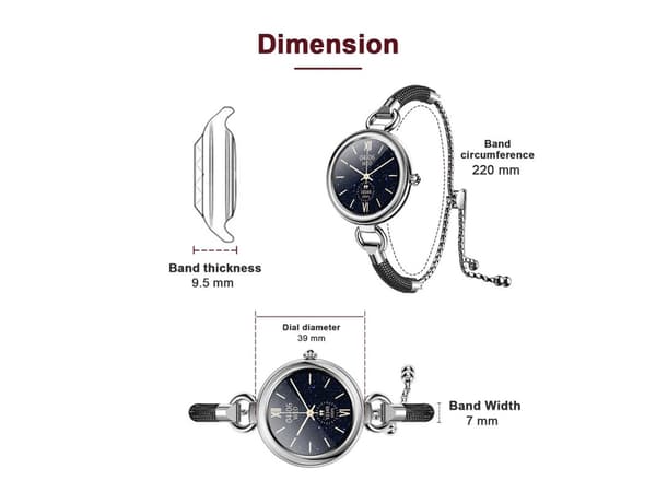 Smartwatch Krystal Diamant Justerbar Ios/Android Sort